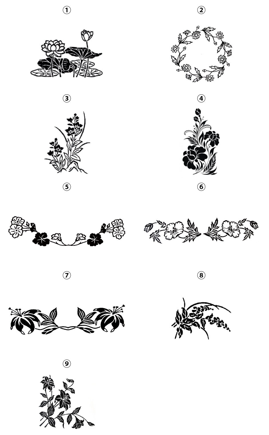 字彫り彫刻用の絵柄見本1